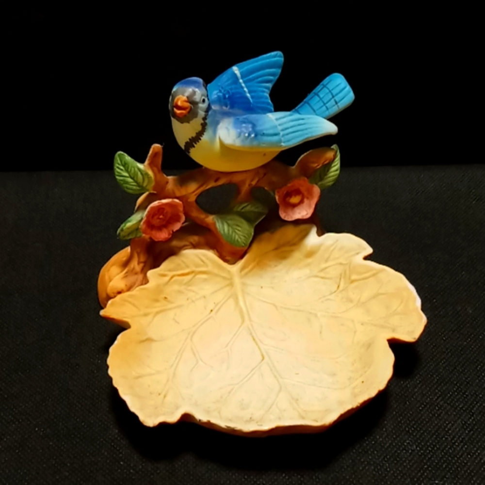 Vintage 1970's Lenwile Ardalt Korea "Bluejay" China Trinket Dish